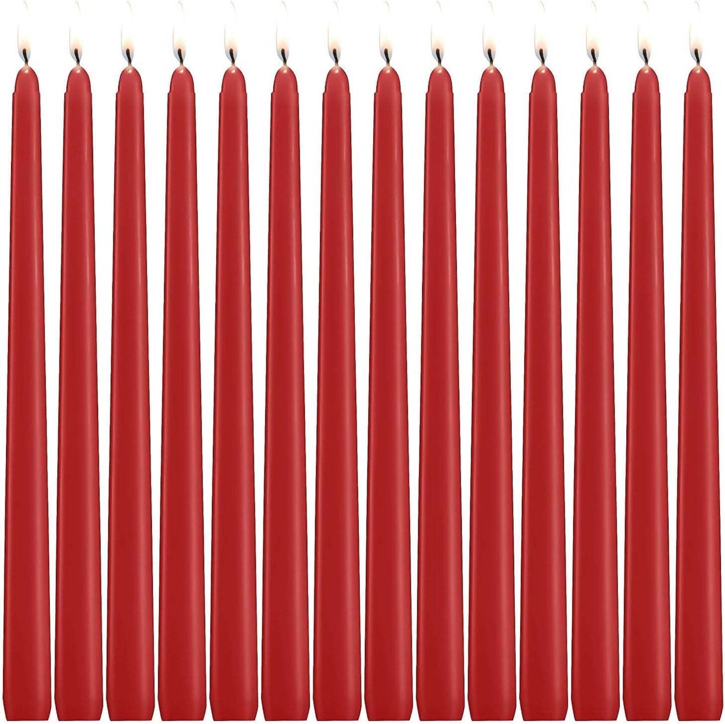 14 Pack Red Taper Candles - Taper Candles 12 Inch Dripless, Smokeless & Unscented - 10 Hours Long Burning - Hand Poured Tall Candlesticks - Ideal for Weddings, Dinner Parties, and Home Decor
