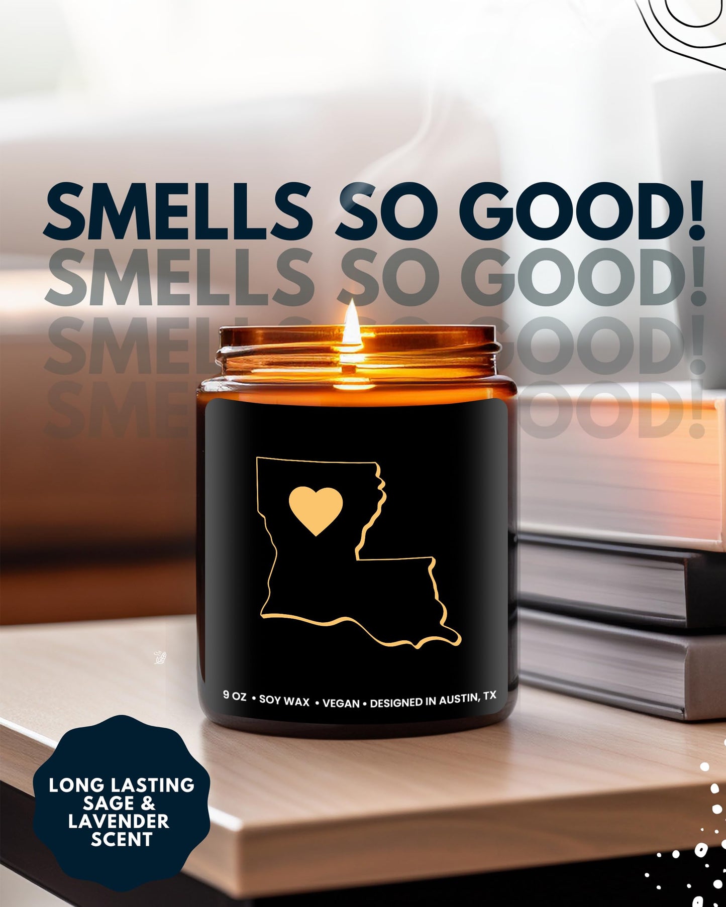 Louisiana Candle, Unique Louisiana Themed Gifts for Men and Women, Best State Souvenir Gifts for Moving Away, Thoughtful Home Sick Presents, Ideal for Birthday, Christmas, Graduation, Gift Ready