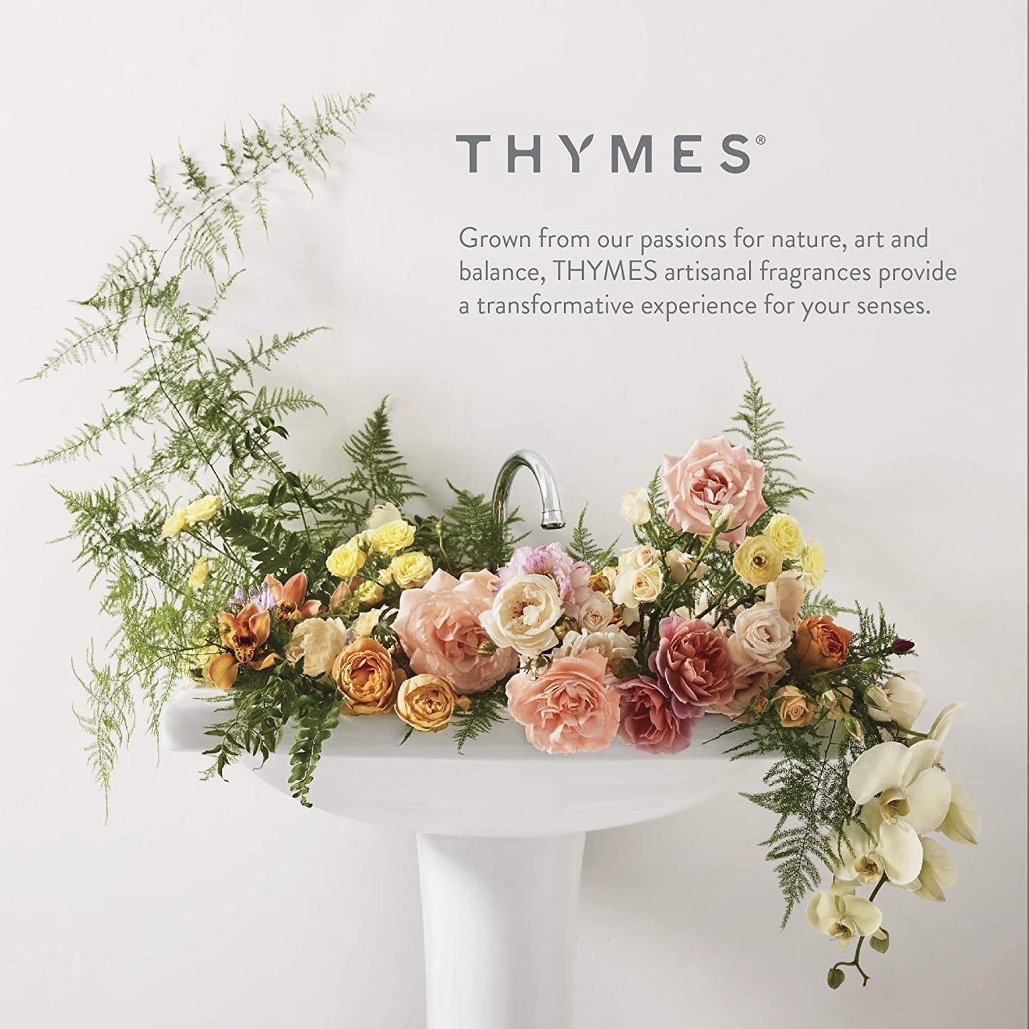 Thymes Poured Glass Jar Candle - Scented Candle for a Fresh Home Fragrance - Aromatherapy Candle in Glass Jar (Cyprus Sea Salt)