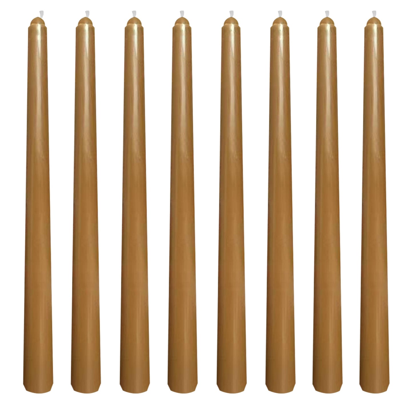 8 Pack 10 Inch Brown Taper Candle Set, 7/8 Inch Unscented Driples Candlesticks for Home Decoration, 6-7 Hours Burn