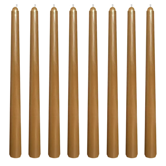 8 Pack 10 Inch Brown Taper Candle Set, 7/8 Inch Unscented Driples Candlesticks for Home Decoration, 6-7 Hours Burn