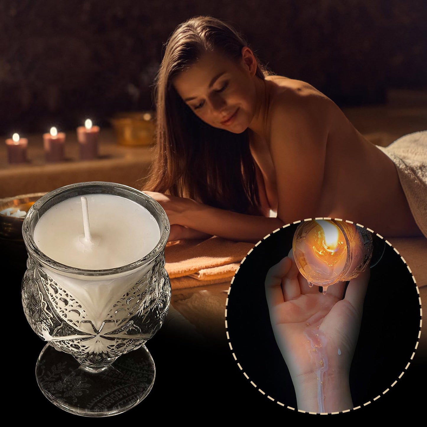 Low Temperature Candles Wine Cup Shaped in The Dark Scented Candles Low Heat Romantic Wax Play Candles Body Safe Low Temp Drip Candles Massage Soy Candles (C)