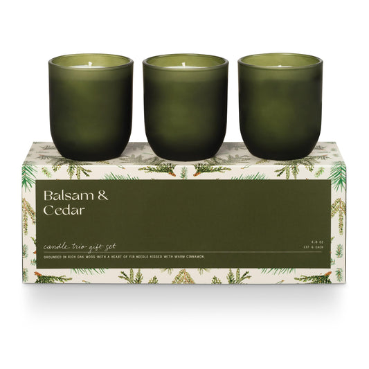 Illume Candle Trio Gift Set, Balsam & Cedar