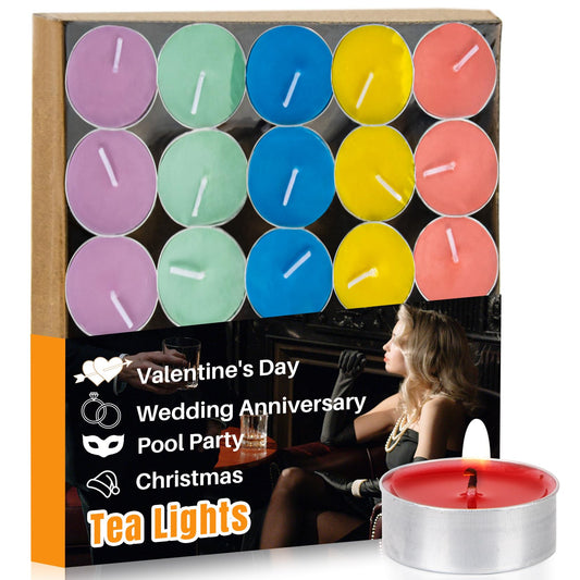 Mixed Color Tea Lights Candles Bulk - 25pcs Mini Votive Tea Lights Shabbat Candles Soy Candle Mini Candle with Cotton Wick for Home Decoration,Wedding, Emergencies