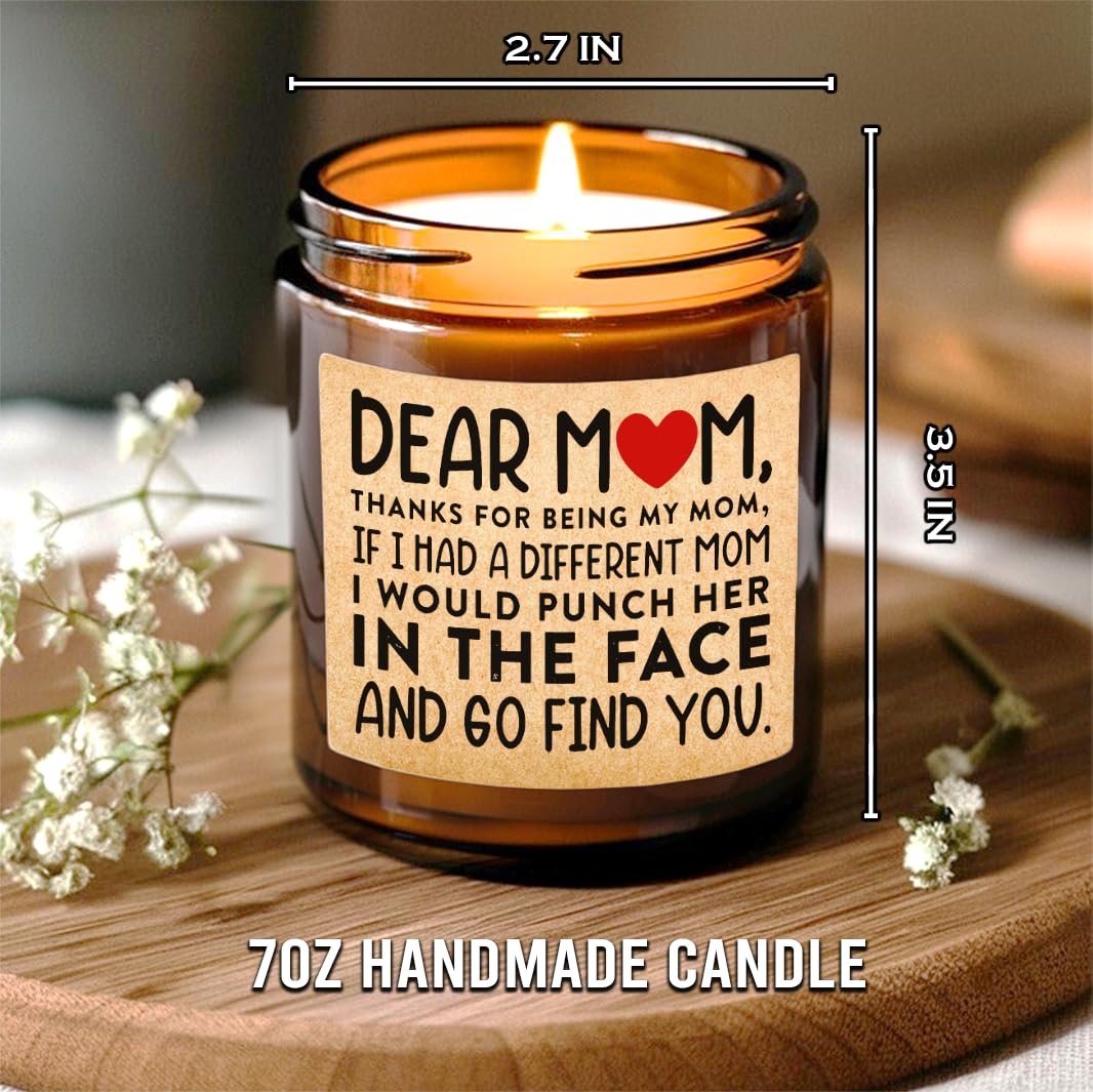 ShinyKT Scented Soy Wax Candle - Funny Mother's Day Present from Daughter or Son - Cool Birthday Gift Ideas for Mom - Long Lasting Natural Fragrance for Mothers Day