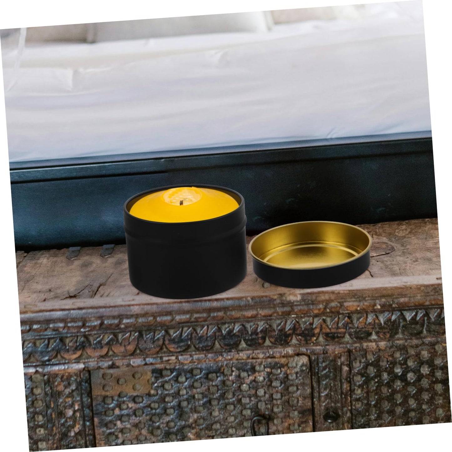 ARTIBETTER 12pcs Vintage Candle Jars Empty Metal Candle Tins with Lids Storage Containers for Home