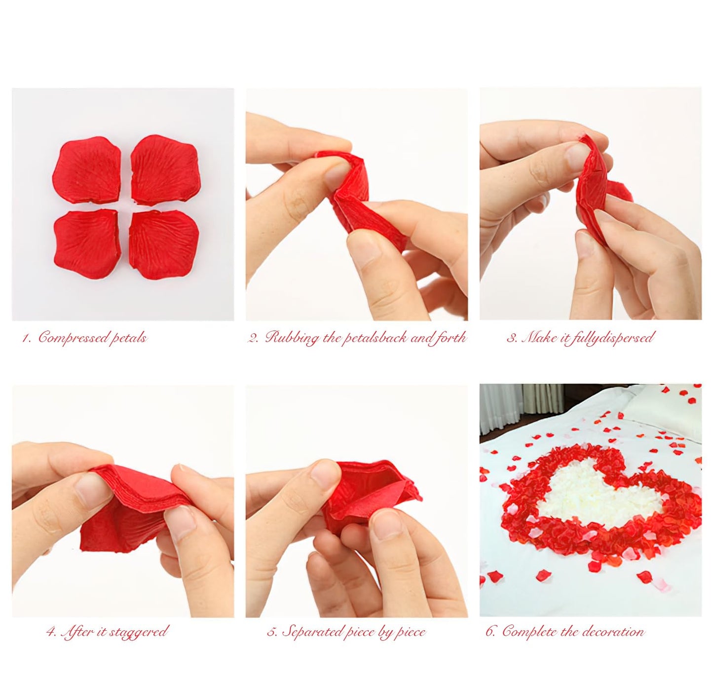Pyrrhiax 2000PCS Silk Rose Petals with 24 LED Tea Lights Candles, Romantic Night Decoration Set, Romantic Valentine, Wedding Anniversary, Send her and him Memories (Red)