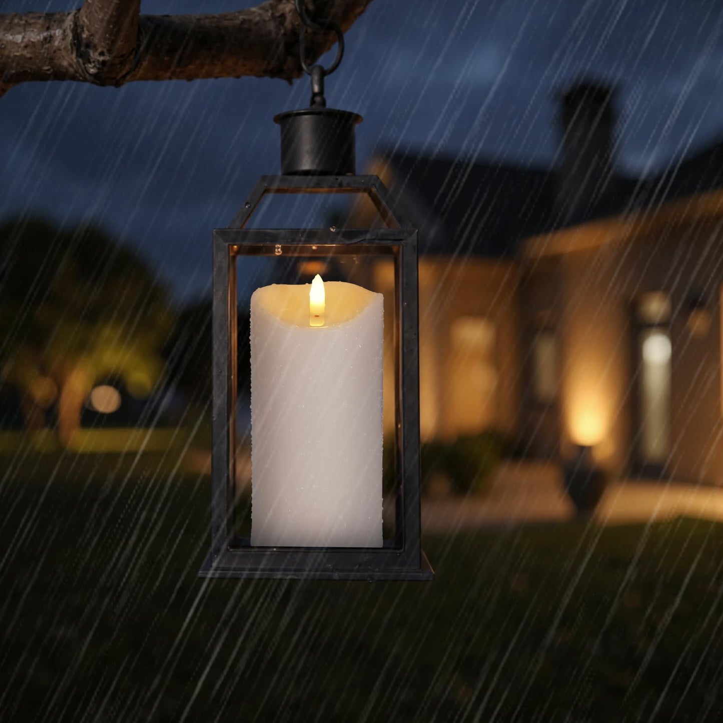 Outdoor Flameless Candles with Remote Timer - Waterproof Realistic Flickering LED Pillar Electric Battery Operated Fake Candle for Holiday Home Wedding Fireplace Decor - Ivory White 3 Pack (4”6”8”)