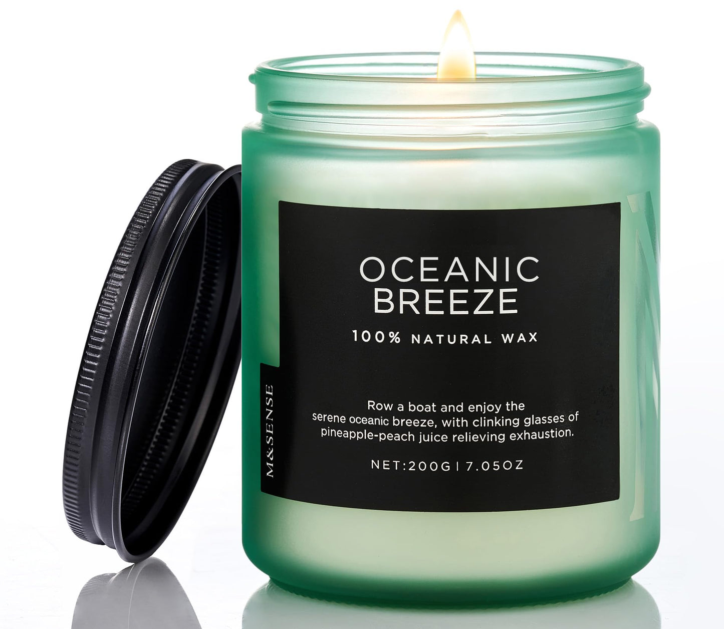M&SENSE Oceanic Breeze Home Scented Candles, 7.05oz Natural Soy Wax, 50-Hour Slow Burning, Non Toxic Organic Candle, Aromatherapy Fragrance for Stress Relief, Housewarming Gifts for Women/Men