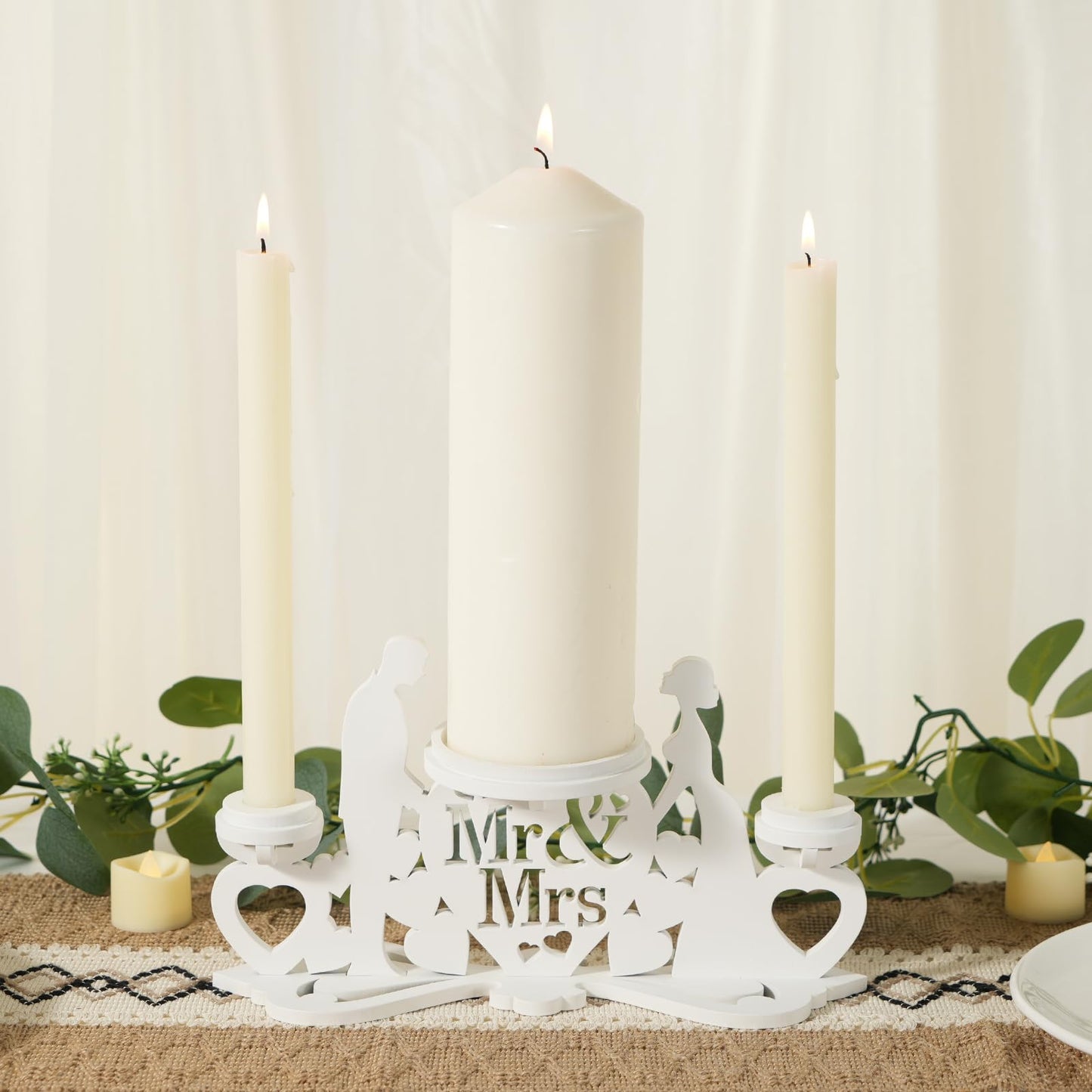 Rozrety Unity Candle Holder - Unity Candles Stand for Wedding Ceremony Set - Weddings Gifts Candle Holders for Wedding Decoration Reception, Bridal Shower(Candles not Included)