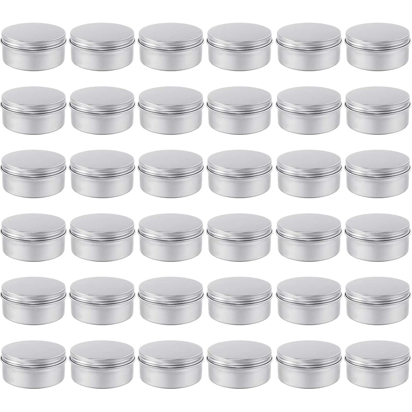 Moretoes 36pcs Tin, 4oz Metal Round Tins, Aluminum Empty Candle Tins with Screw Lid for Salve, Spices or Candles