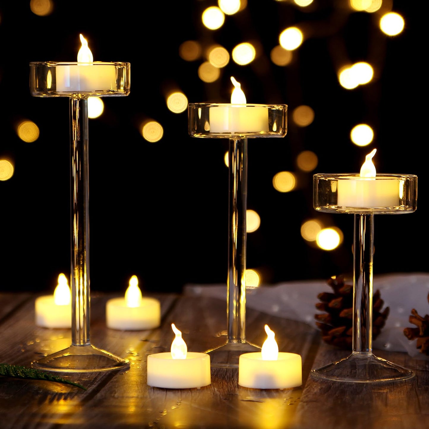 AGPTEK No Flicker Flameless LED Tealights Candles Battery-Operated Long Lasting Tealights for Wedding Holiday Party Home Decoration 24pcs (Warm White)