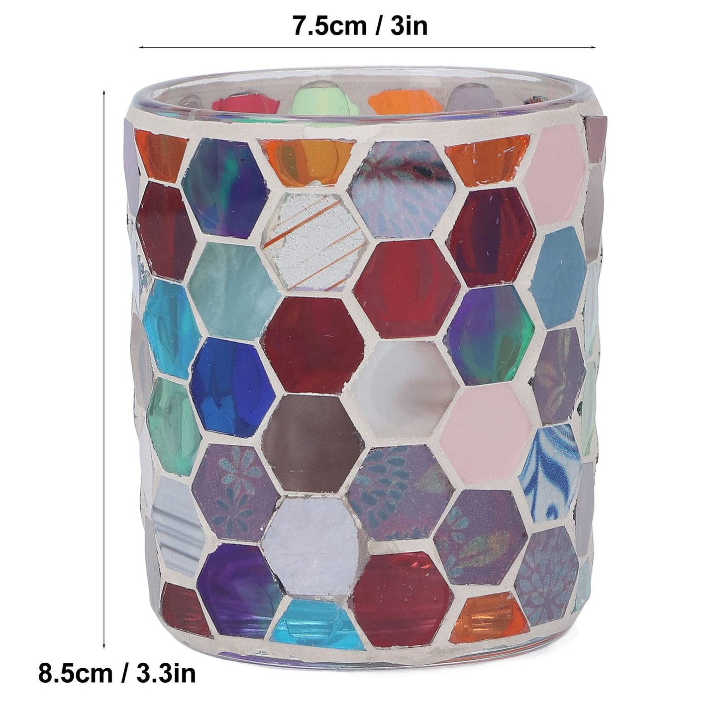 Moofey Mosaic Candle Holder, Stained Glass Candle Holder for Home Candlelight Dinner Decoration