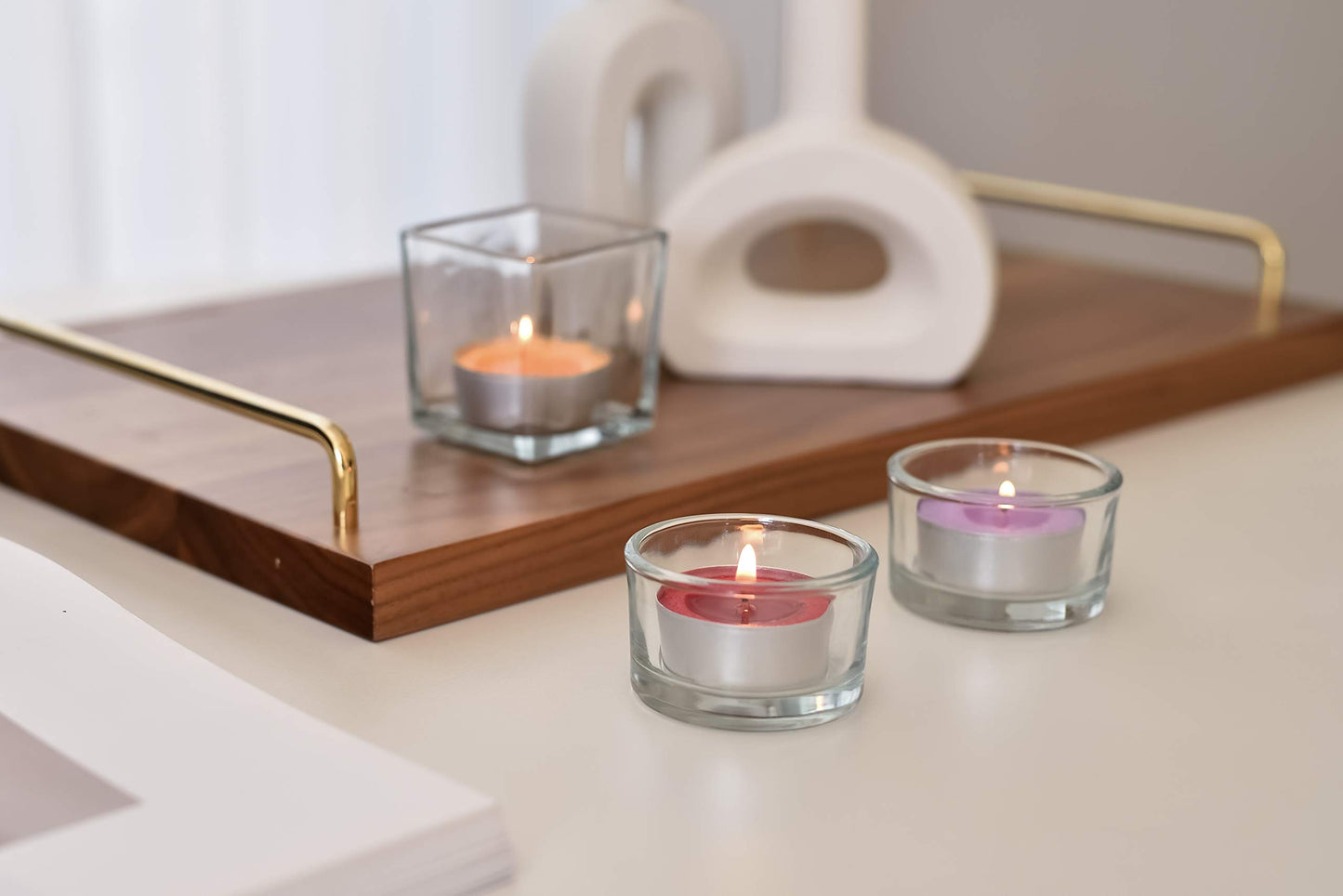 COCODOR Scented Tealight Candles/Honey Peach / 25 Pack / 4-5 Hour Extended Burn Time/Made in Italy, Cotton Wick, Scented Home Deco, Fragrance, Mother's Day