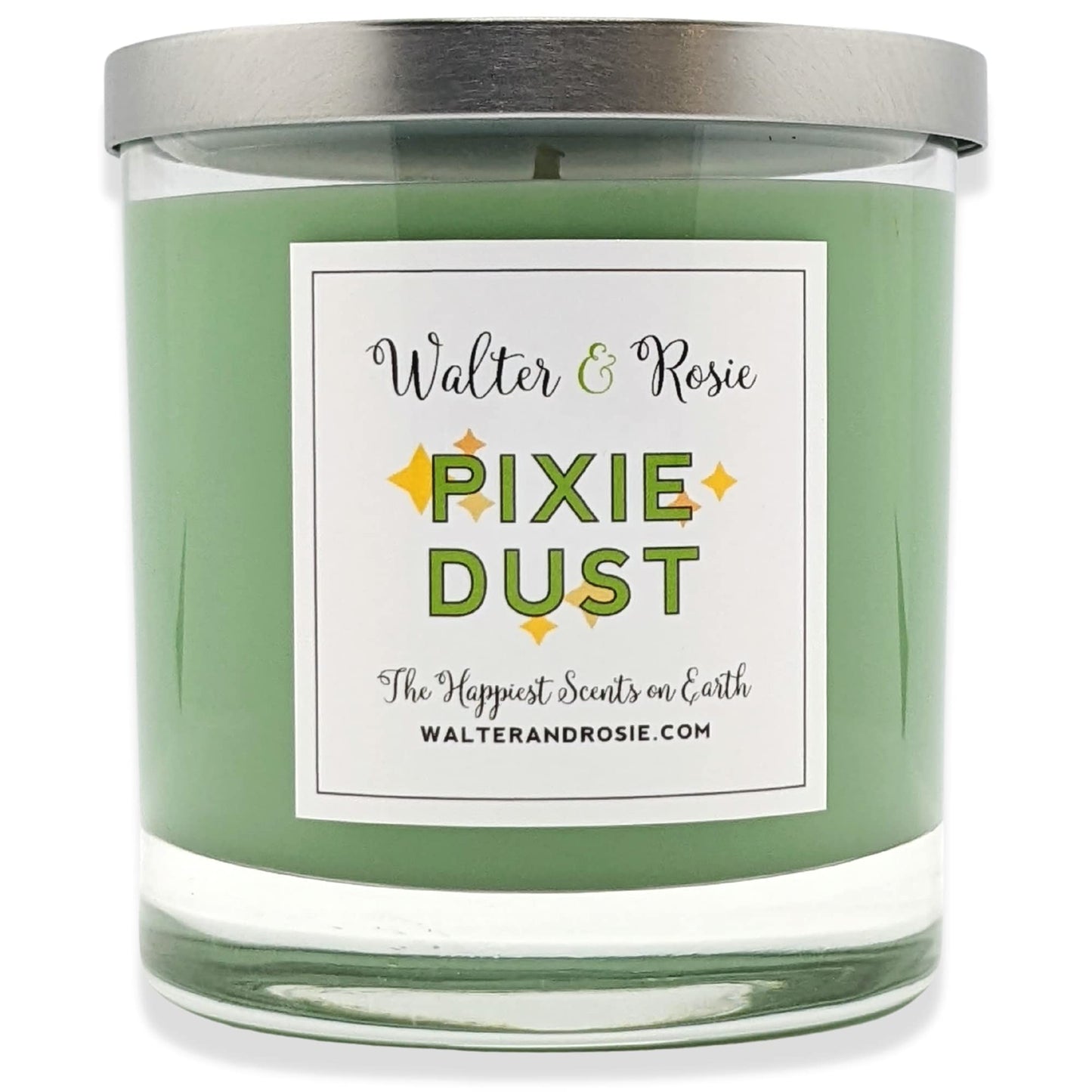 Walter & Rosie - Pixie Dust Candle 11 oz - Scented Candle - Inspired by Peter Pan - Soy Wax Blend - Up to 40 Hrs - Long Burning Candle - Reuseable Glass Jar