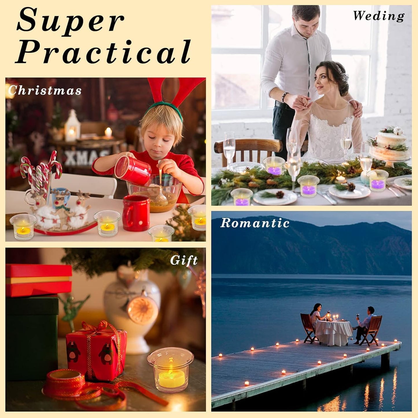 Tealight Candle Holder Set of 12,Glass Votive Candle Holders,Clear Tea Light Holders Bulk for Wedding Holiday Birthday Party Dinner & Home Decor