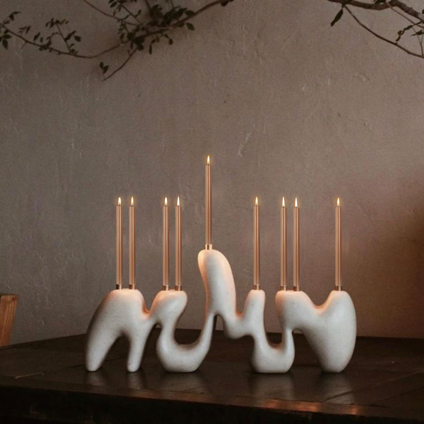 Unscented Taper Candles Dripless Long Brown Taper Candles Smokeless 10 Inch Roman Column Design Dinner Candlesticks for Home Decoration Holiday Gifts