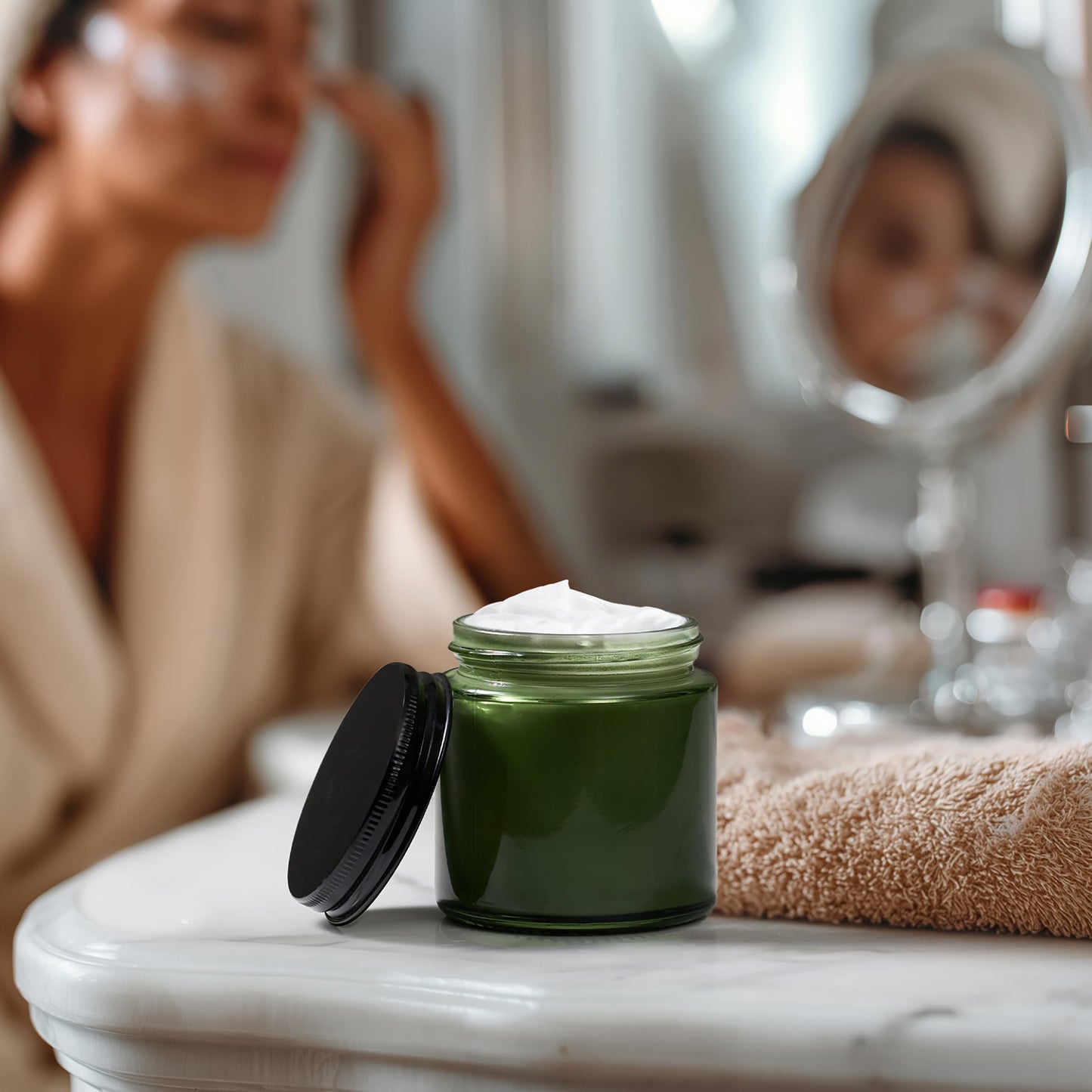 Danmu 3 oz Blue Glass Candle Jars with Gold Lids - Threaded Seal Candle Making Kit & Supplies, Thick Empty Candle Jars for DIY, Storage, Wedding Favors 24 Pack
