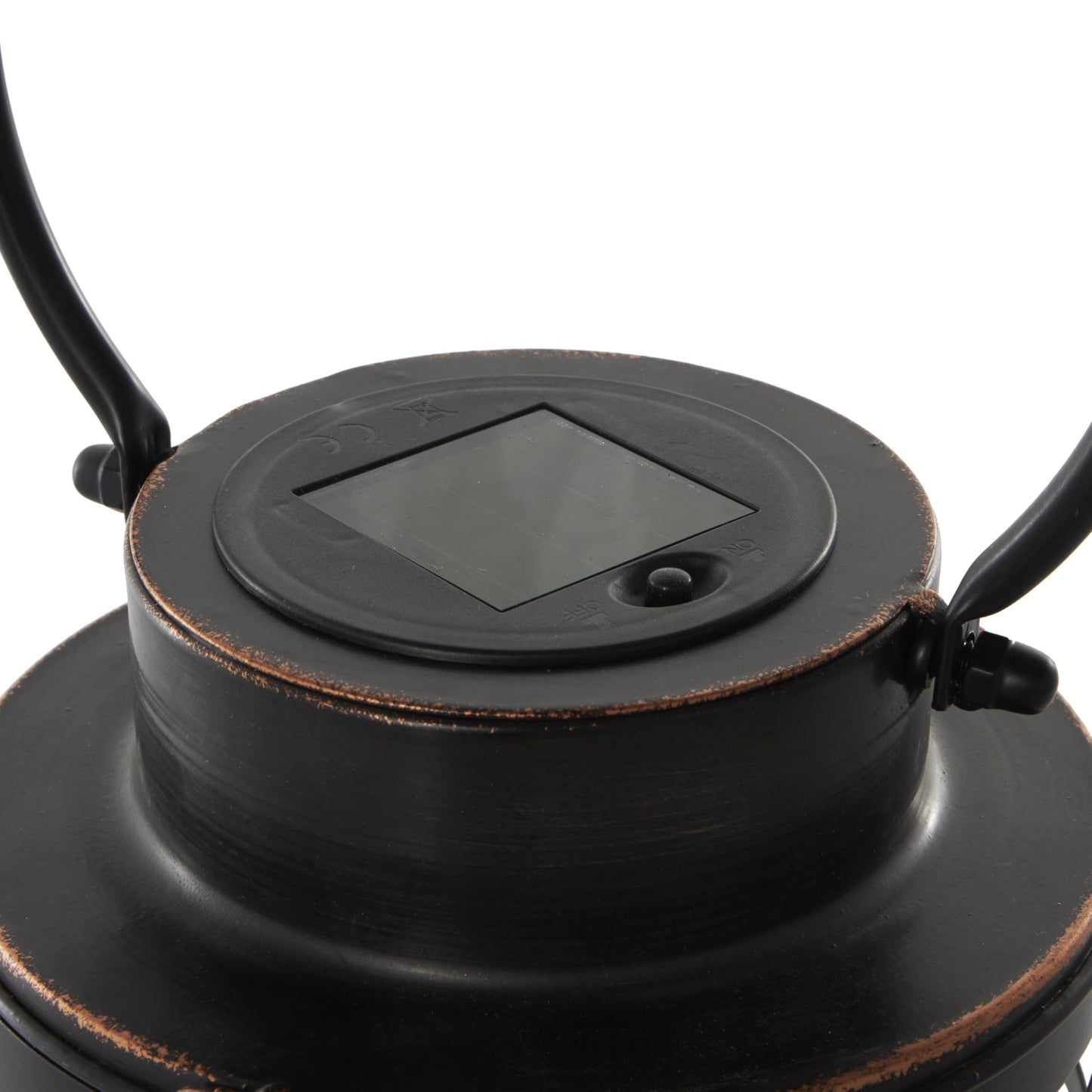 Deco 79 Metal Candle Lantern with Round Circle Lines, 7" x 7" x 12", Black