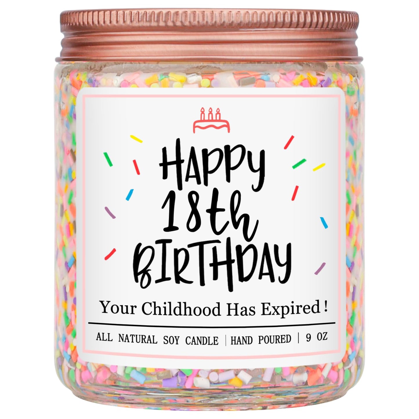 Homsolver 18th Birthday Gifts for Girls Boys, Vanilla Scent Ideas 18th Birthday Candles for Sister, Daughter, Best Friends, Handmade Aromatherapy with 50+ Hour Burn Time, Funny Birthday Decorations