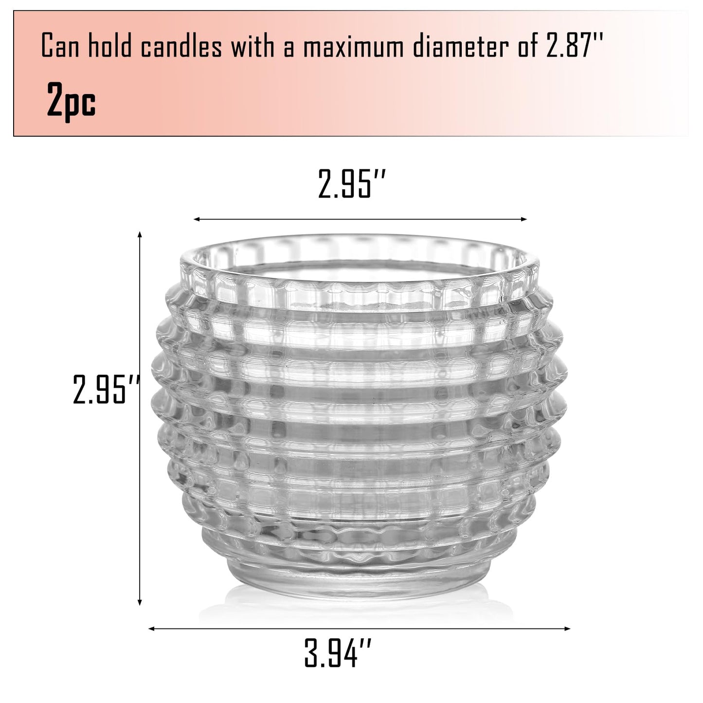 TkoYuHm 2 Pack Crystal Clear Glass Votive Candle Holders for Home Decor Round Bubble Tea Light Holder for Valentine’s Day Table Centerpiece Wedding