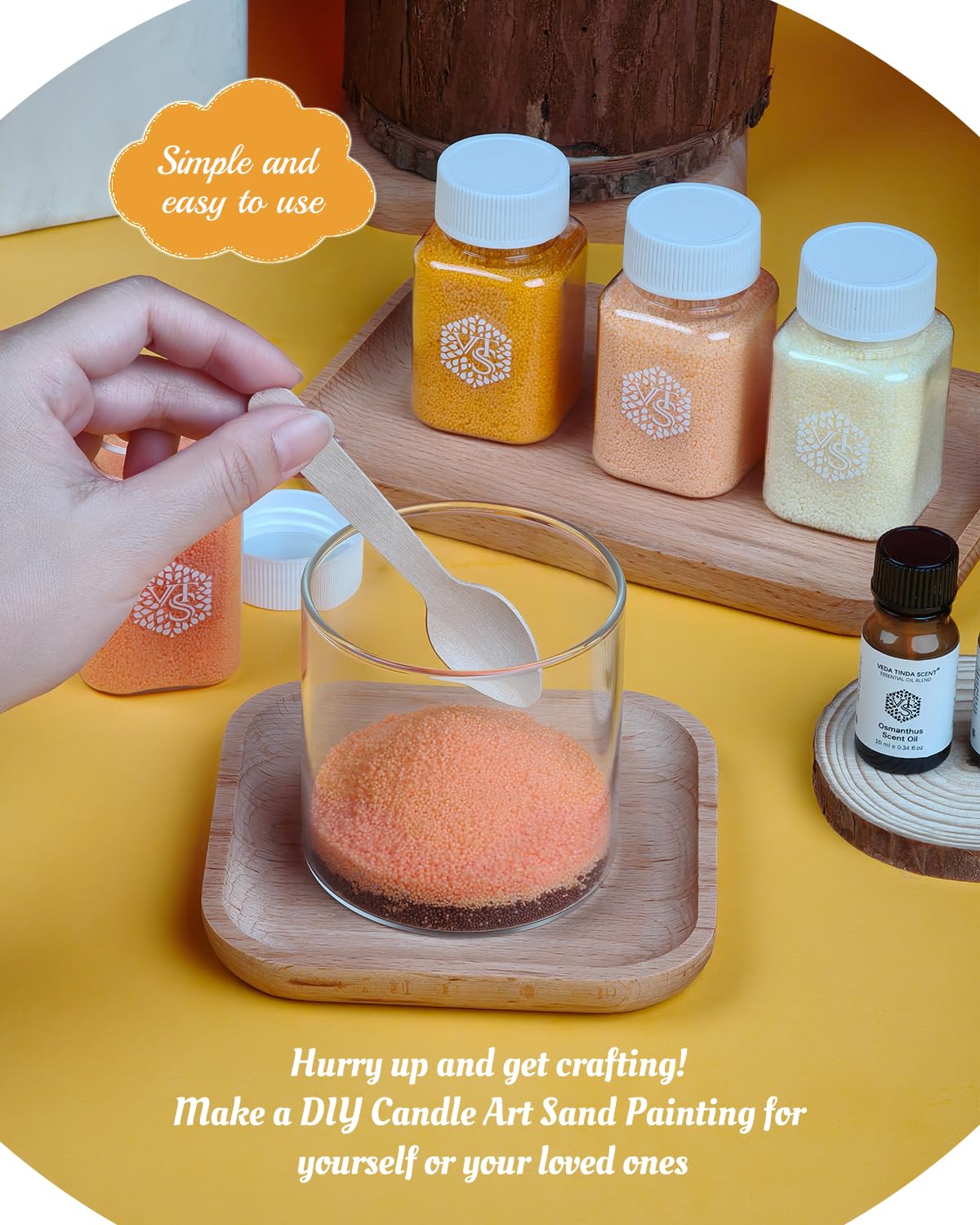 Golden Wheatfield DIY Pearled Candle Sand Set - 11 Oz Sand Wax Beads (6 Colors), 2x10ml Scented Essential Oils, 4 Reusable Wicks, Glass Cup & Spoon, Home Decor & Handmade Gift & Craft Enthusiasts