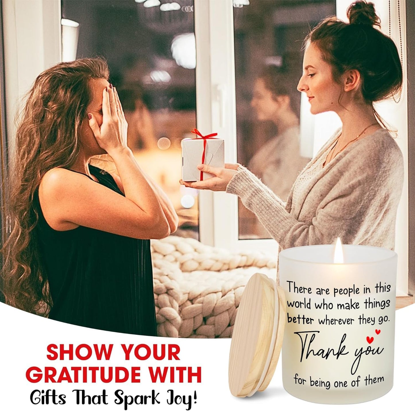 OASSIE Thank You Gifts for Women - Vanilla Lavender Candle 10 oz - Inspirational Teachers Day Birthday Retirement Nurse Week Teacher Appreciation Gifts for Women Friend Coworkers Boss Employees