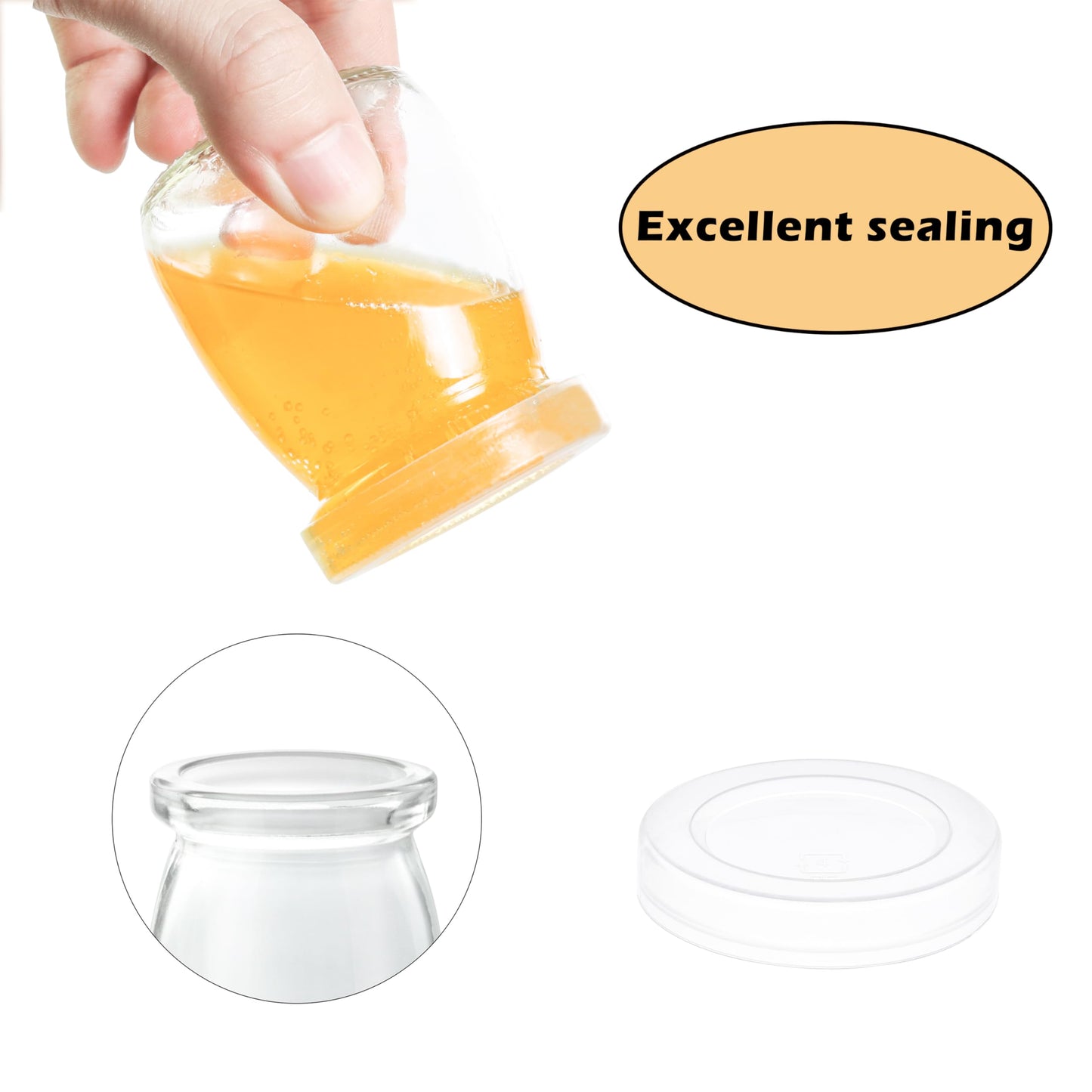 ihomecooker Mini Pudding Jars 60Pack, 3.4 oz Glass Favor Jar with Lids, Candle jars,Yogurt Containers with Lids, Mason Jar,Bath Salt Jars Wedding Favors Honey Pot