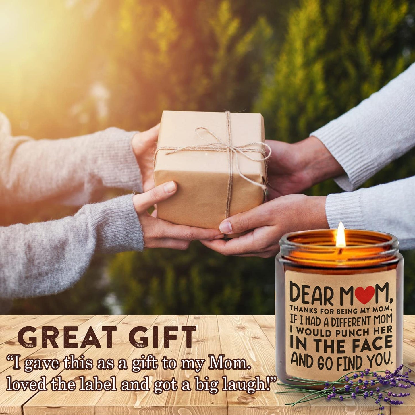 ShinyKT Scented Soy Wax Candle - Funny Mother's Day Present from Daughter or Son - Cool Birthday Gift Ideas for Mom - Long Lasting Natural Fragrance for Mothers Day