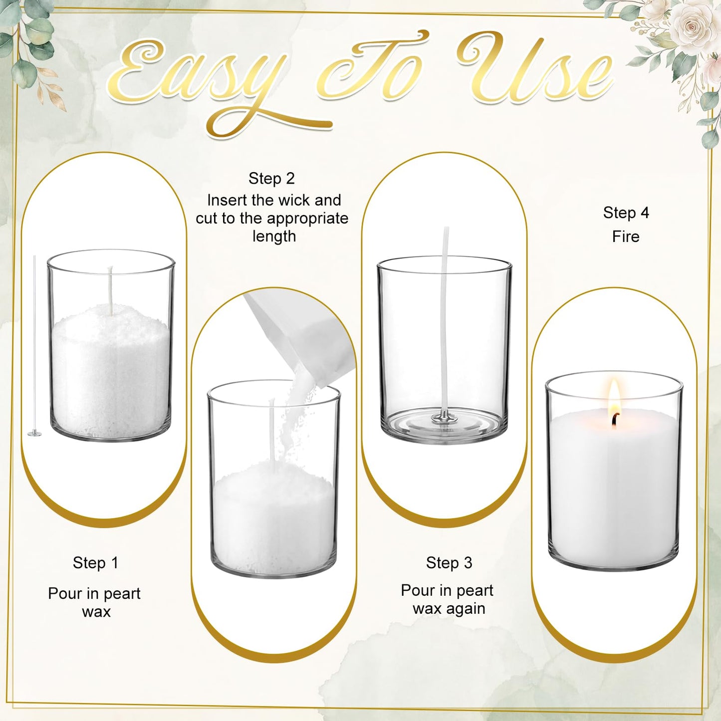 Gerrii 5lb Wedding Pearled Candles Sand and Wicks 6 Cylinder Glass Vase Weddings Centerpiece Refillable DIY Sands Candle Wedding Sand Ceremony Kit Gift for Bridal Shower Home Decor Holiday Party Gift