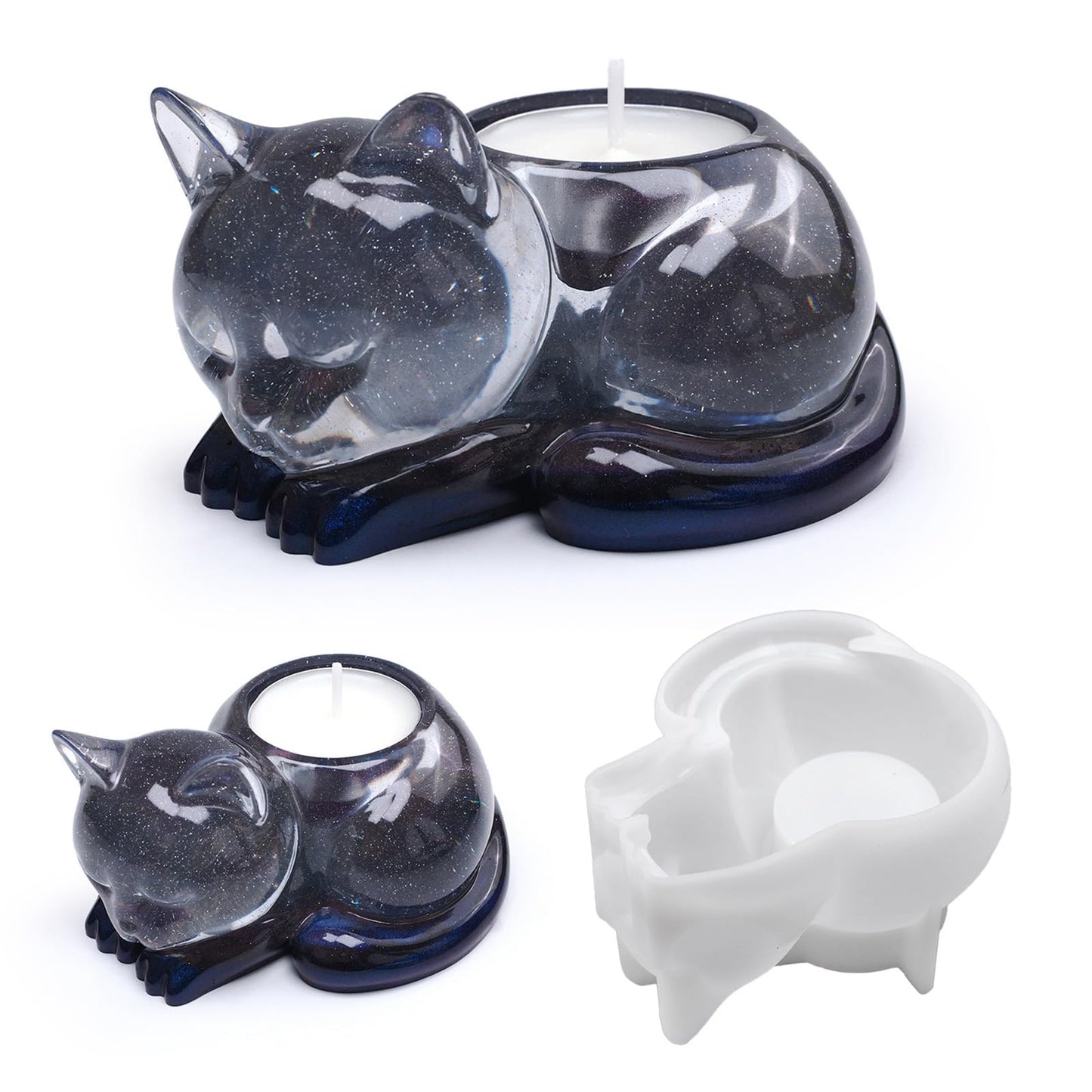 Gythara 3D Cat Theme Silicone Candle Molds Kitten Animal Cartoon Pet Molds for DIY Party Epoxy Resin Plaster Casting Soap Candle Craft Making Decor