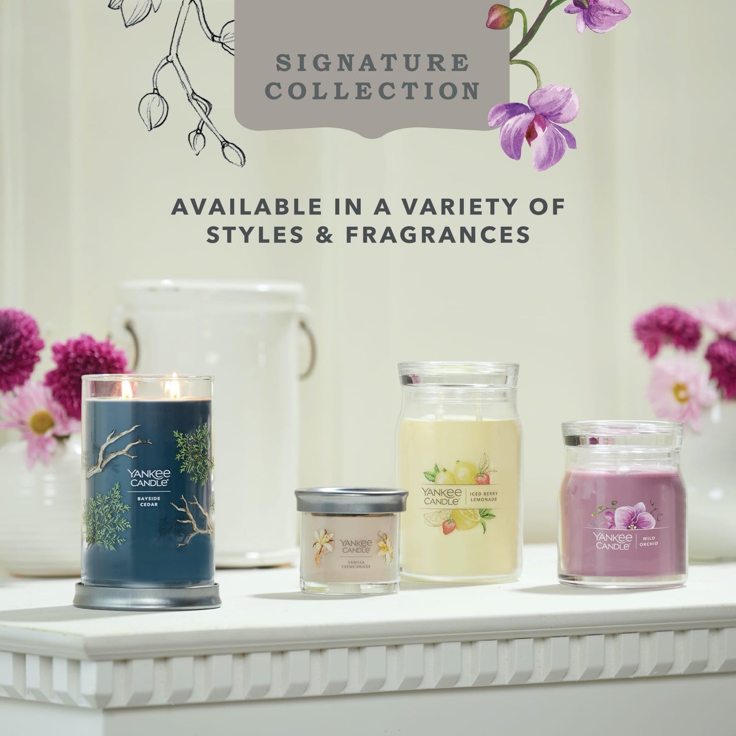 Yankee Candle Wild Orchid Scented Signature 20oz Large Jar 2-Wick Candle Over 60 Hours of Burn Time