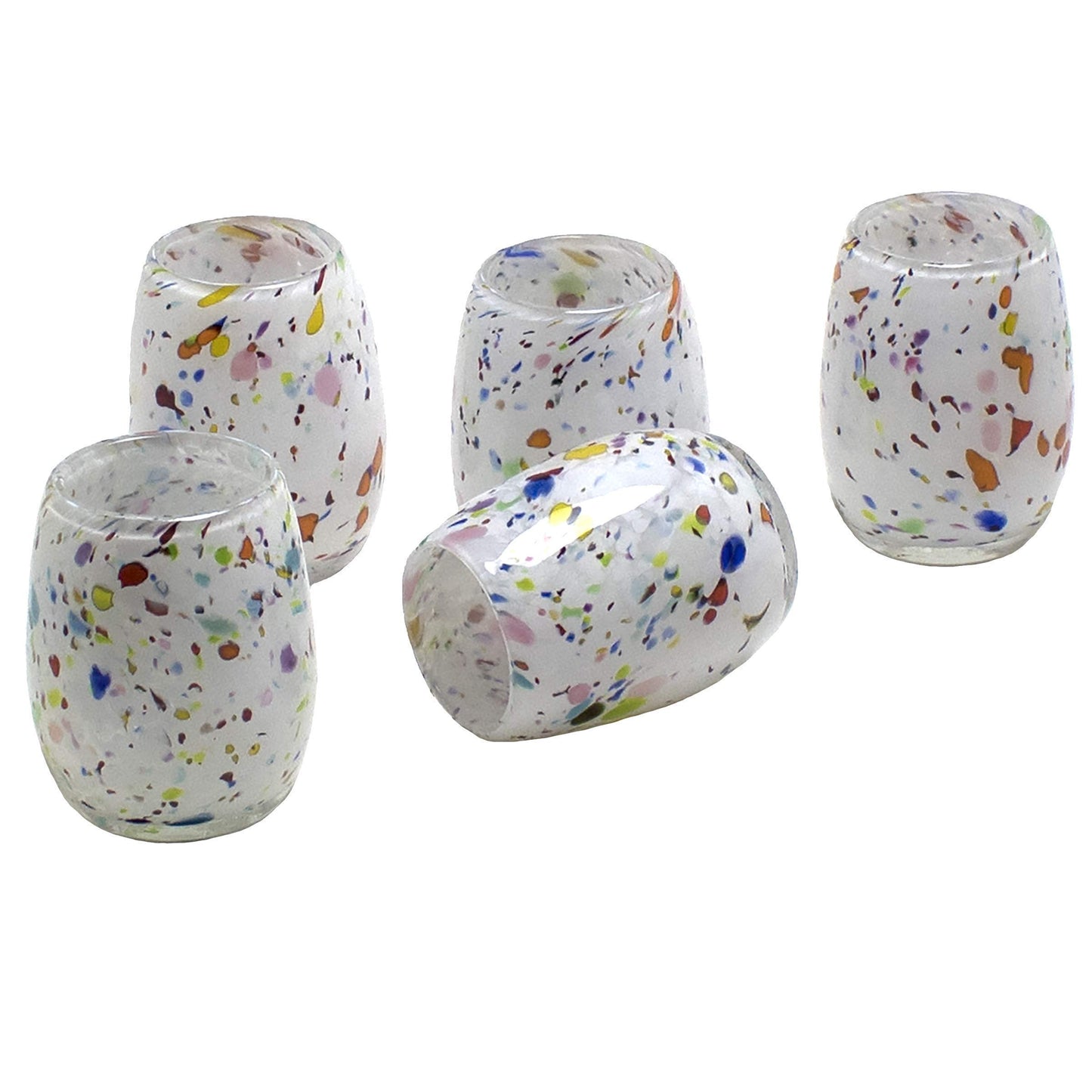 Totally Blown Glassworks Votive Candle Holder, Tea-Light, Handmade Blown Glass, Accent Vase, Centerpiece, Home Decor, Artist Dehanna Jones, Seattle, WA. (White Studio Confetti)