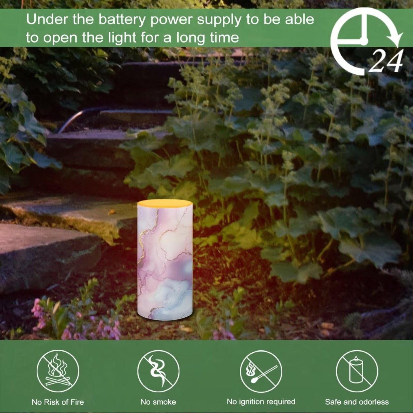 Merkmak 1 Pack Pink Blue Marble Flickering Flameless Candles Battery Operated with Remote and Timer LED Pillar Candles Bulk for Camping, Weddings, Lanterns, Home Decoration