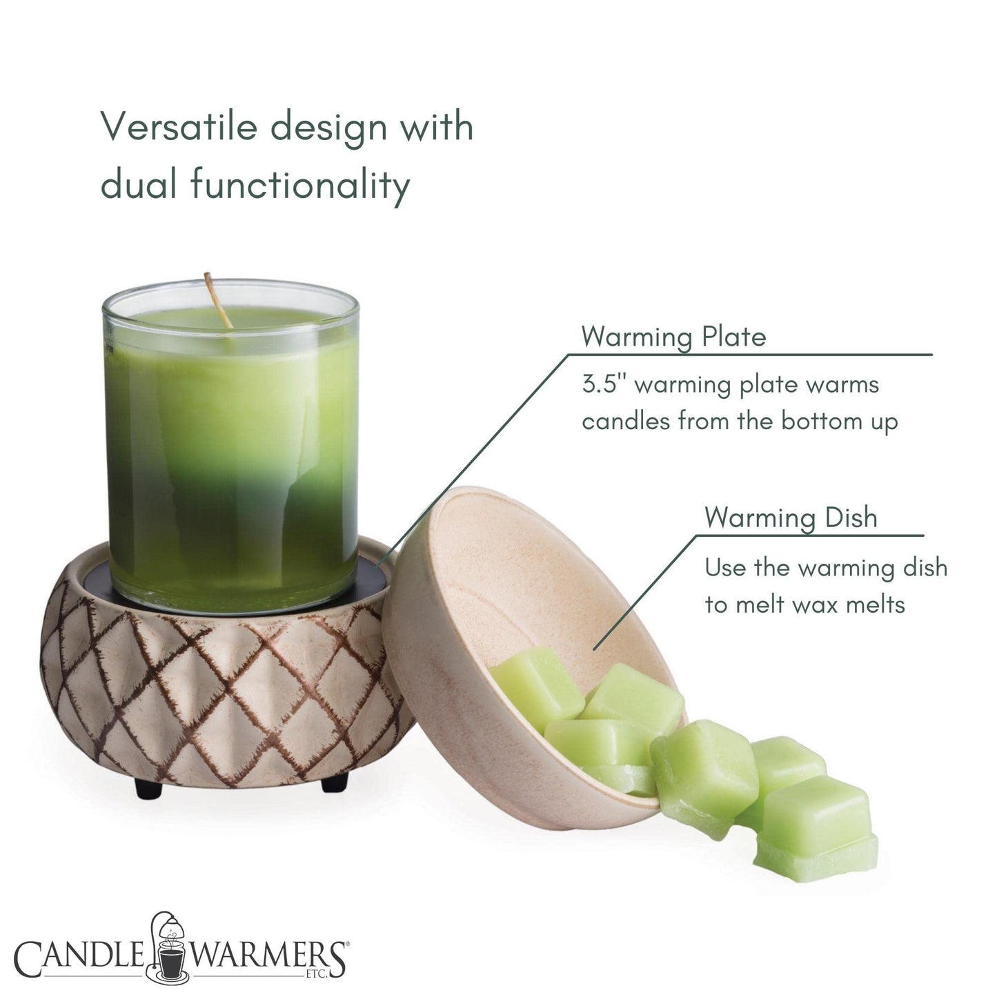 Candle Warmers Etc. Vintage Bulb Illumination Fragrance Warmer- Light-Up Warmer for Warming Scented Candle Wax Melts and Tarts to Freshen Room, Lone Star