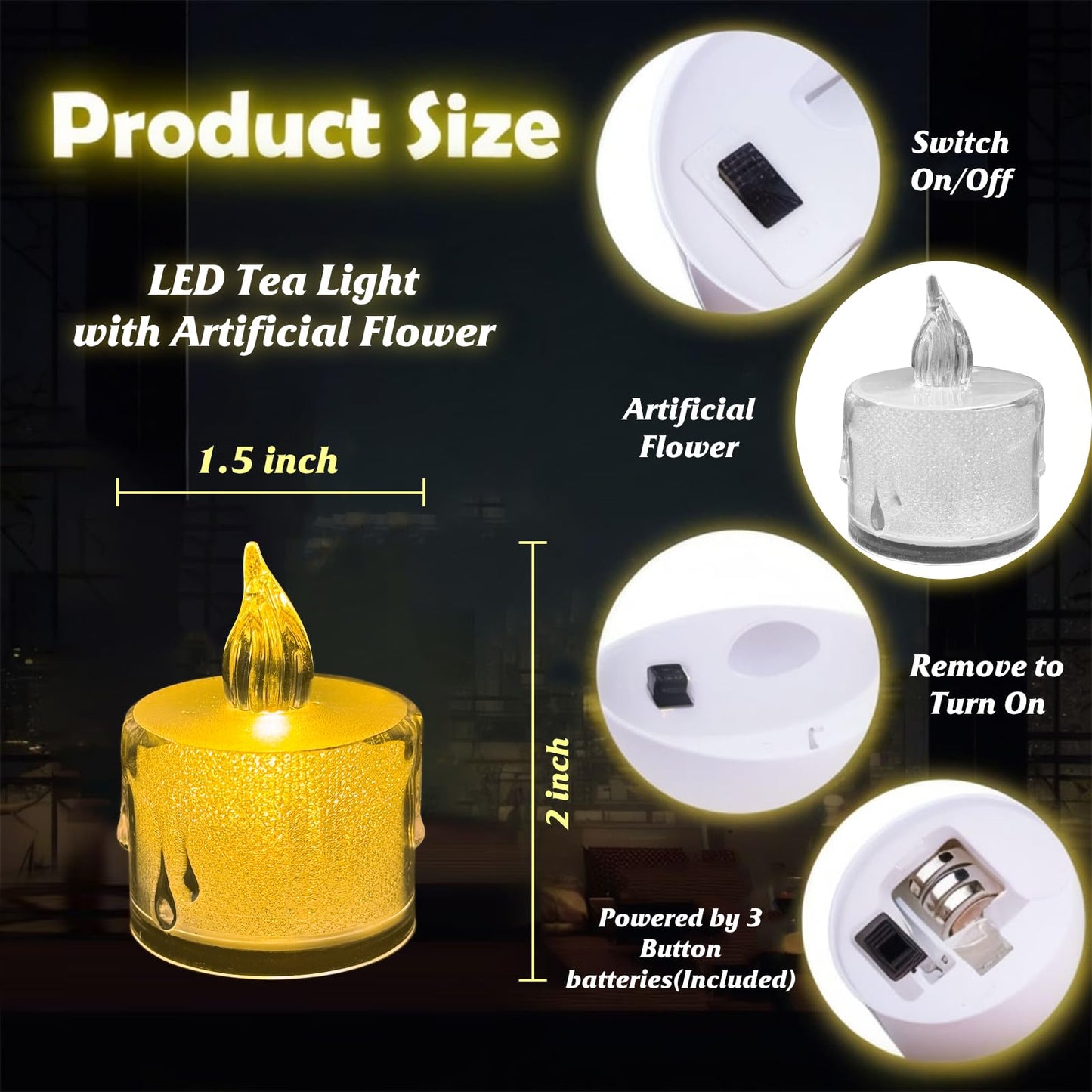 SupBri 1000 Pieces Artificial Rose Petals with 24 Pack LED Tea Lights Candle, Flameless Battery Operated Candles,Romantic Decorations Special Night Set for Valentines, Wedding Decor