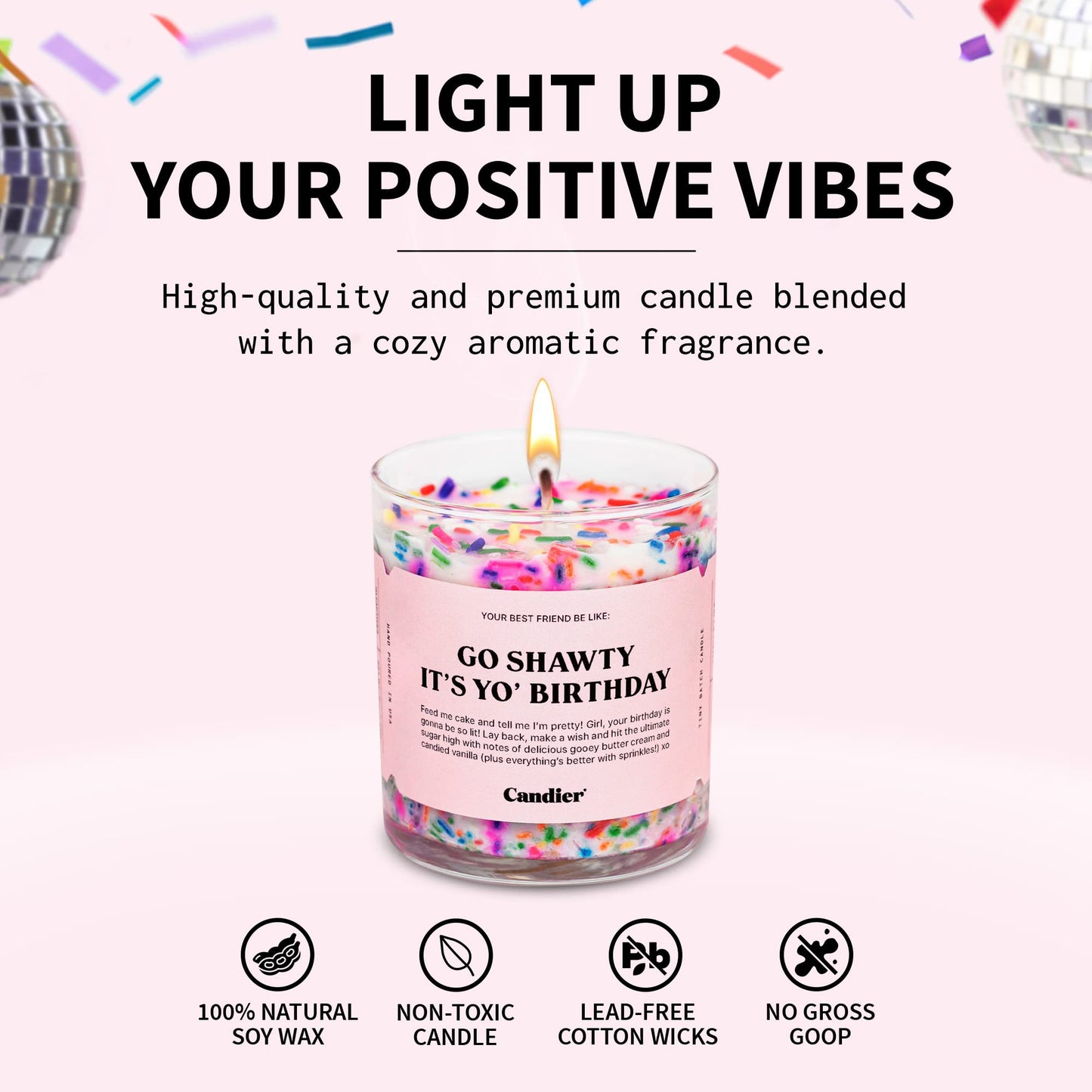 Birthday Cake Scented Candle, Natural Soy Candle with Birthday Cake & Buttercream Notes, Aromatherapy for Relaxation, Unique Candles Gifts for Women, 60-Hour Burn Time - Candier by Ryan Porter
