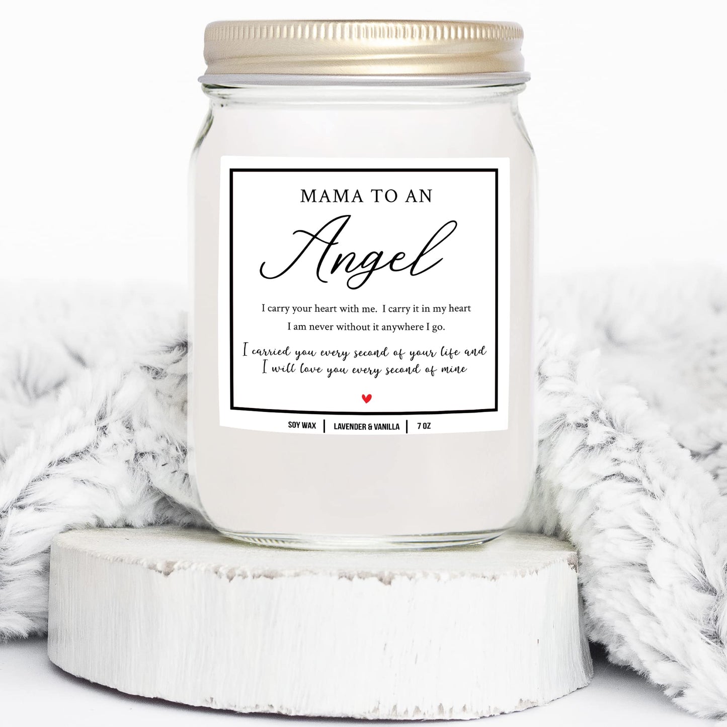 You Nique Designs Miscarriage Candle for Mothers, 7 Ounces, Loss of Baby Sympathy Gifts, Infant Loss Memorial Gifts, White All Natural Soy Vegan Aromatherapy Candles for Home (Lavender & Vanilla)