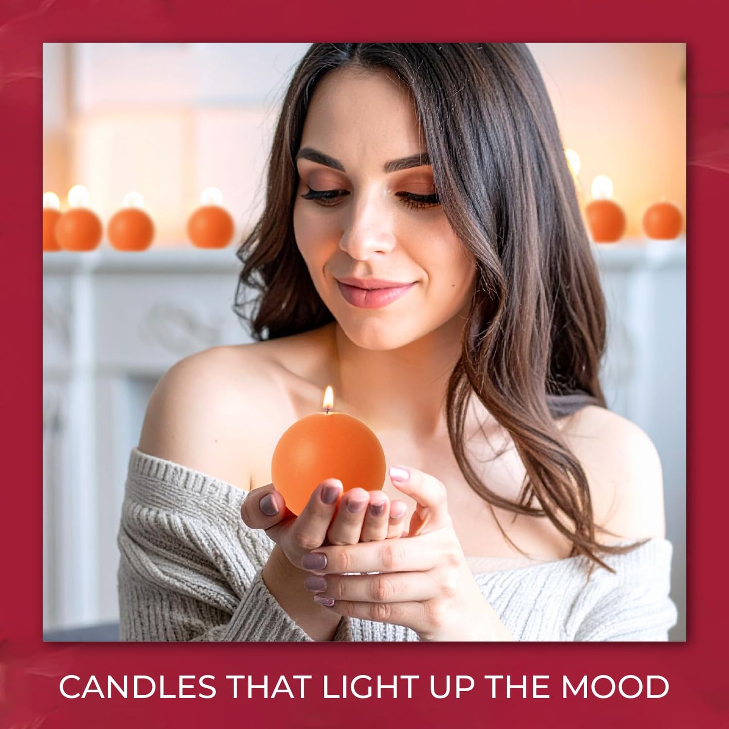 Biedermann & Sons Cantaloupe Round Candles (Set of 4), Unscented Dripless Balls, 2.5" Spheres, 8 Hour Burn, for Table Centerpieces and Seasonal Styling