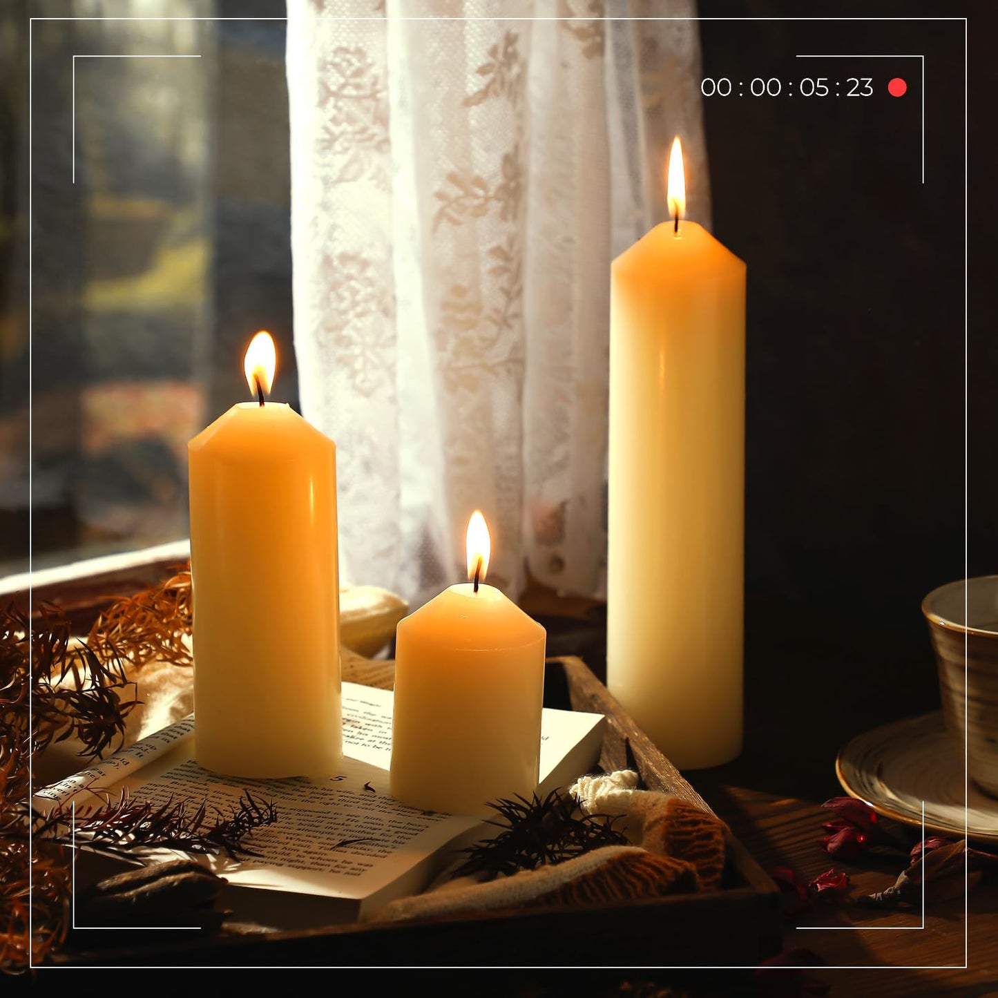 MTLEE 60 Pcs Set of 3 White Pillar Candles Bulk 2 in x 3, 5, 8 Inch Large Clean Smokeless Unscented Candles for Wedding Home Restaurant Spa Church Lantern Fireplace Ceremony Party Decoration