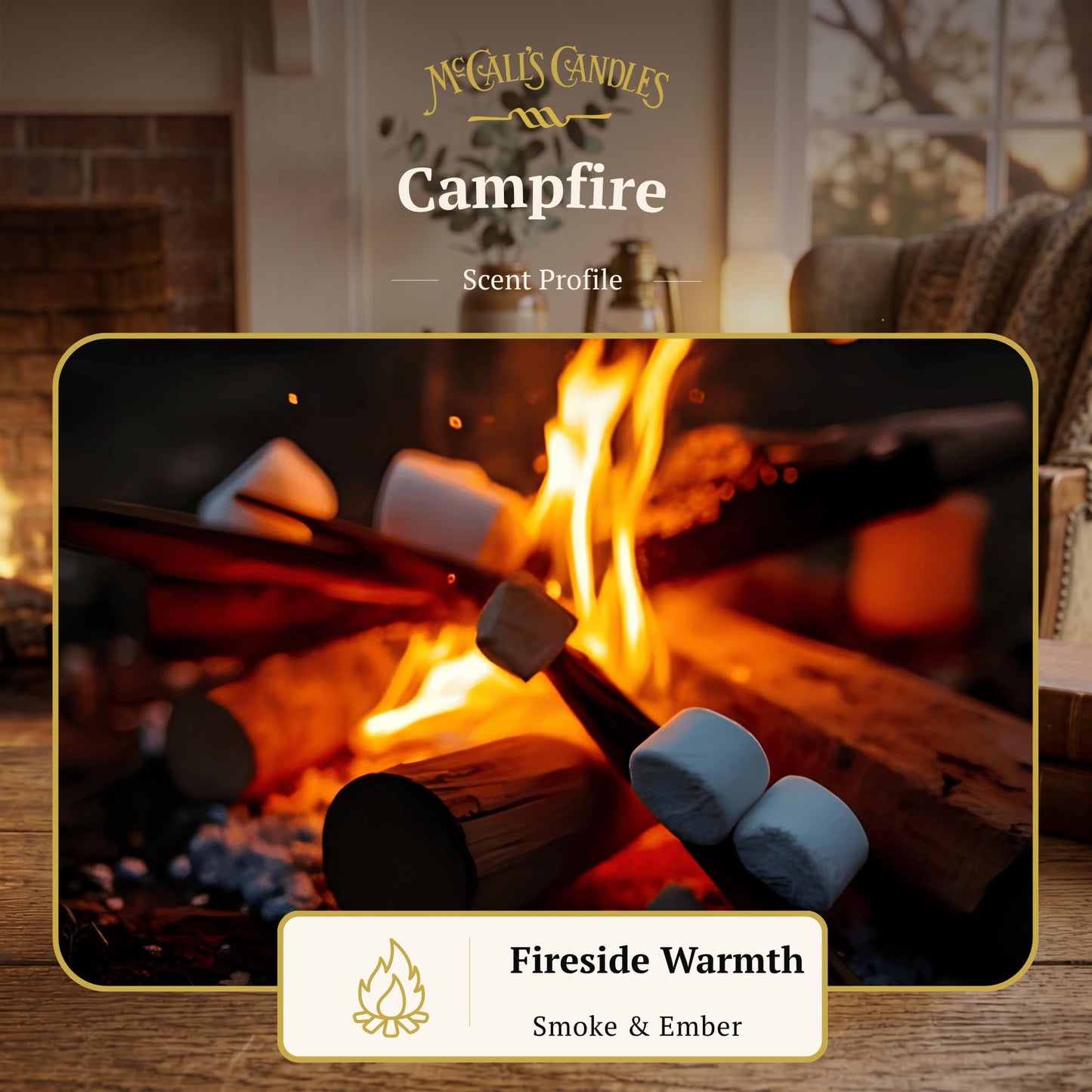 McCall’s Candles | Campfire | 16 oz Scented Candle | USA-Poured | Vintage Rustic Jar with Carrying Handle | Smoky Outdoors-Inspired Fragrance