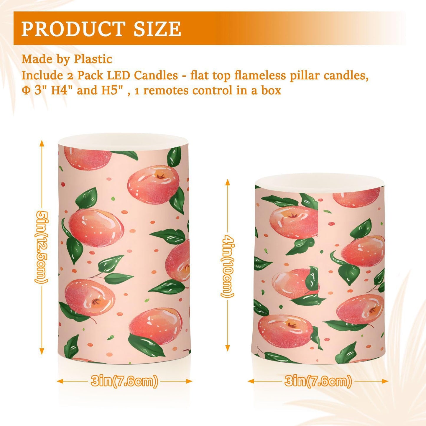 ALAZA Pink Peach Flickering Flameless Candles Battery Operated with Remote Timer,Tea Light Candles LED Pillar Votive Candles Set of 2 for Outdoor Indoor Decorations