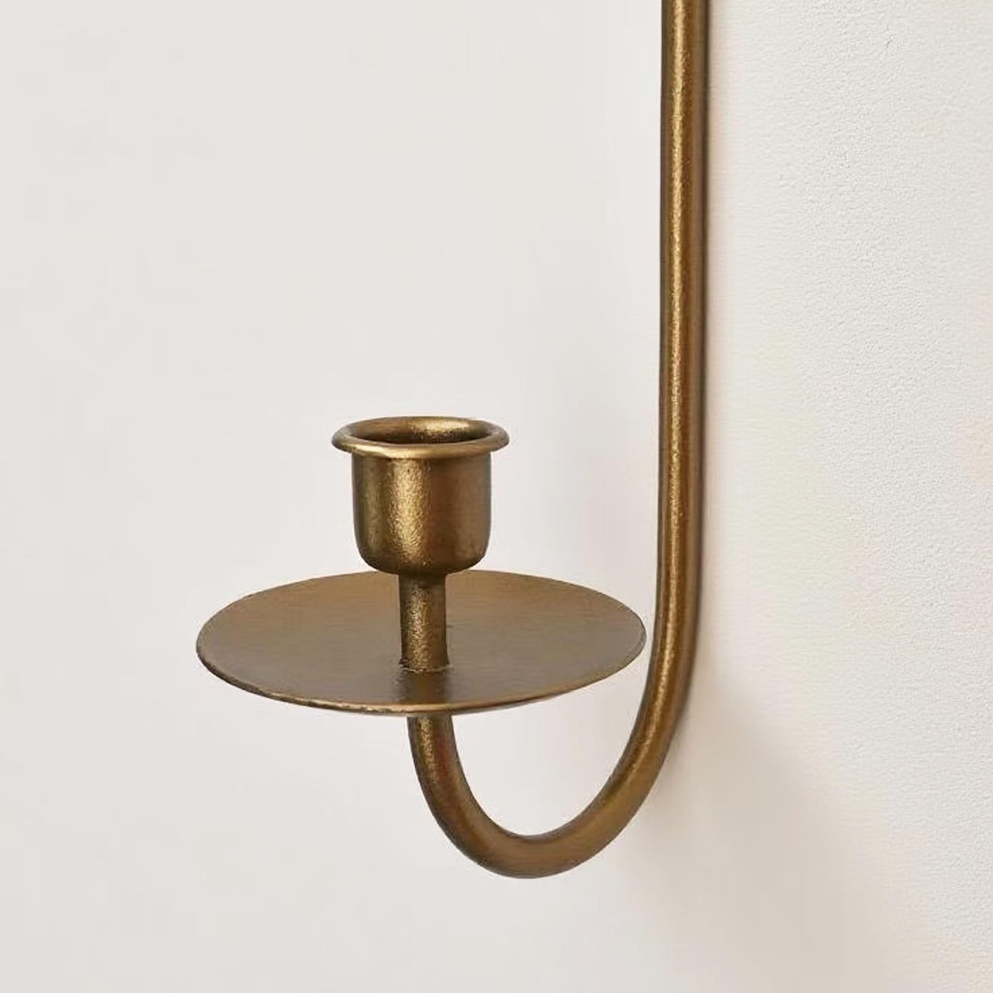 Remenna Metal Wall Candle Sconce Holders, Set of 2, Gold, Modern Bow Design, Wall Mount Taper Candle Holders for Living Room, Farmhouse, Wedding Decor