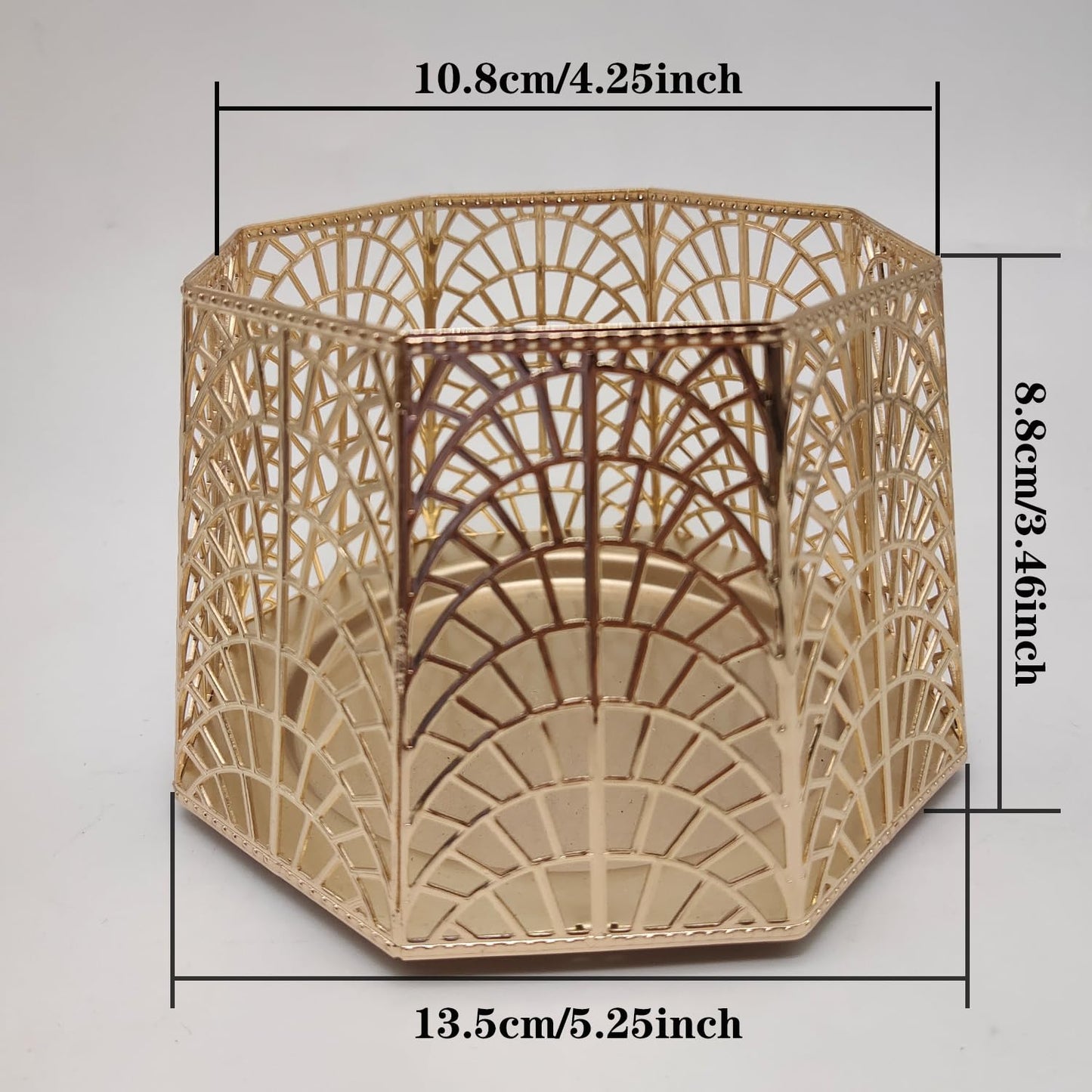 Dorephine 3 Wick Candle Holder, Shell Design Candle Jar Holder for 4-Inch Diameter Jars (5.25" D x 3.5" H) (Rose Gold)