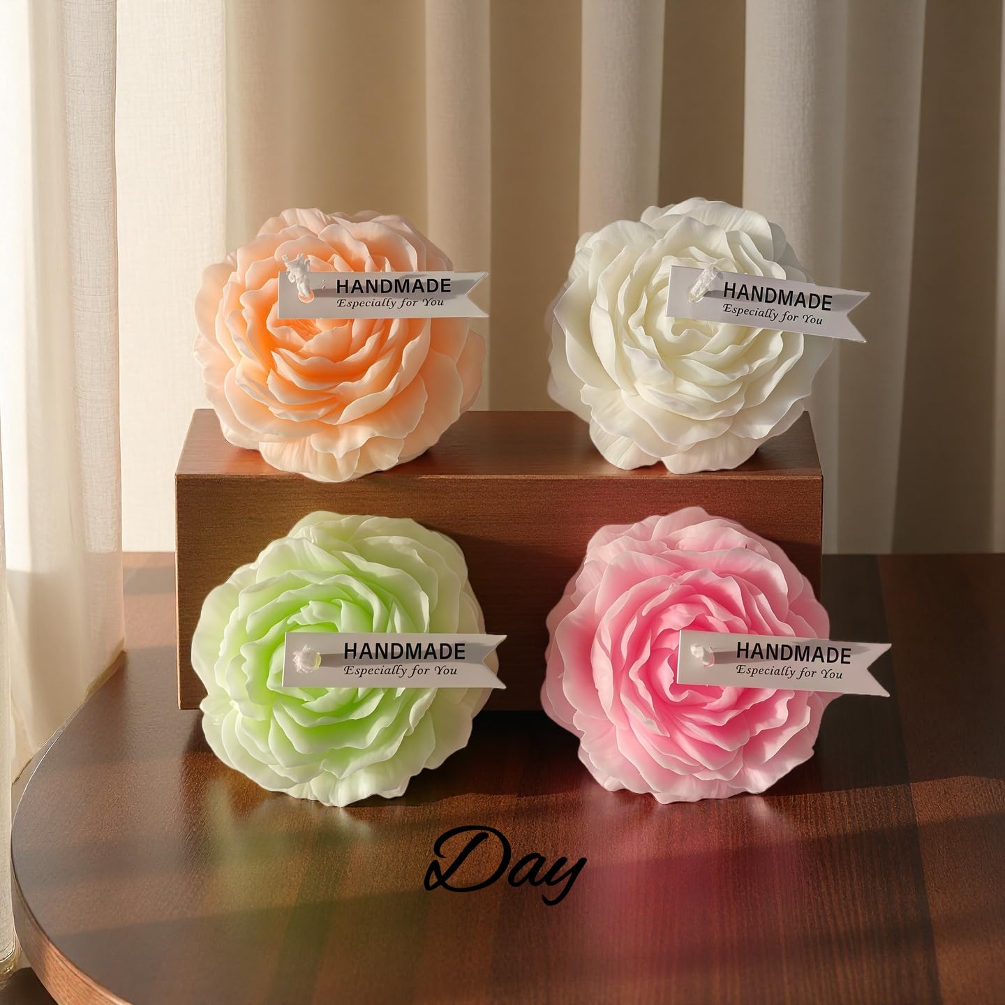 4 Pcs Low Temperature Candles for Wax Play Low Heat Body Safe Drip Candles Set, Flower Shaped Scented for Couples