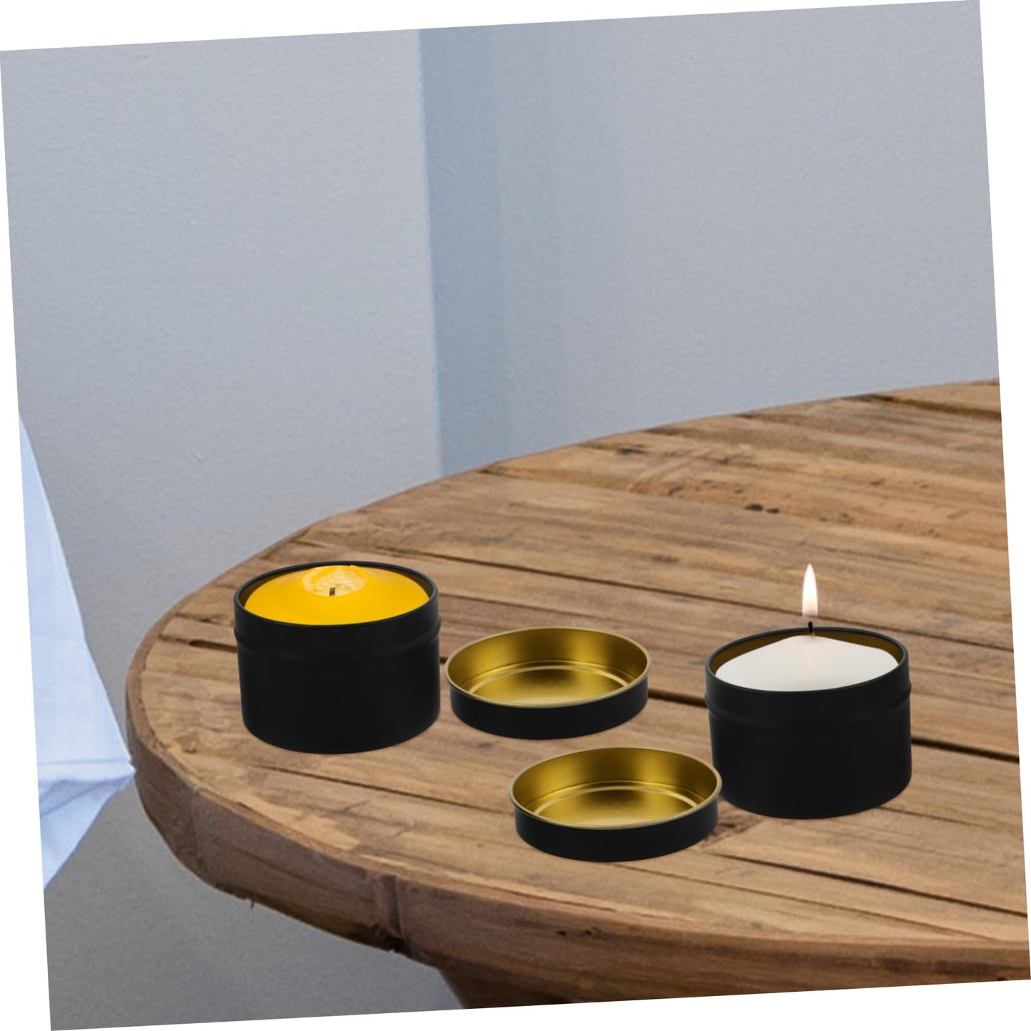 ARTIBETTER 12pcs Vintage Candle Jars Empty Metal Candle Tins with Lids Storage Containers for Home
