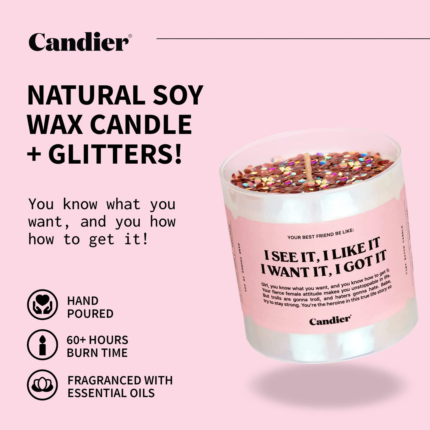 I See It, I Like It Scented Candle, Natural Soy with Orange & Peach Notes, Aromatherapy Candle for Relaxation, Unique Candles Gifts for Women, 60-Hour Burn Time - Candier by Ryan Porter
