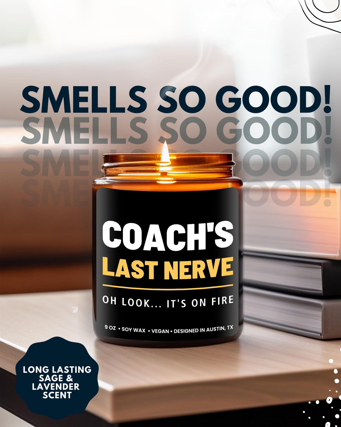 Funny Coach Candle, Coach Gifts for Women & Men, Appreciation Gifts for Coaches, Sports Themed Gift, Coach's Last Nerve, Soccer, Baseball, Volleyball, Basketball, Soccer, Hockey, Christmas, Birthday