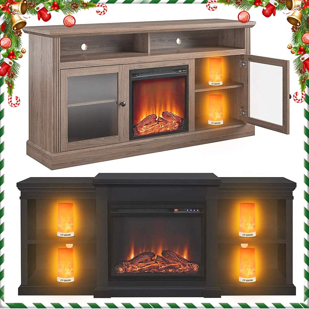 PDGROW LED Flame Effect Light, Flame Lamp 4 Modes USB Rechargeable Fire Lights Indoor Campfire Outdoor Decorative Lantern Hanging Lamps Fireplace Romantic Light for Home Party Camping Bar
