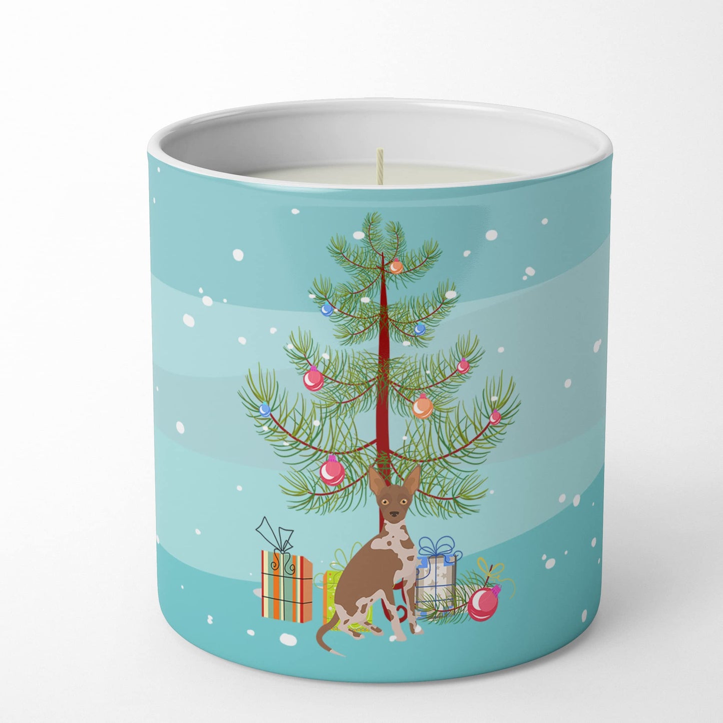 Caroline's Treasures CK3491CDL Tan Abyssinian or African Hairless Dog Christmas Tree 10 oz Decorative Soy Candle Nature Soy Wax Essential Oil Home Decor Ideal for Bedroom Kitchen Bath Office Gift, 10